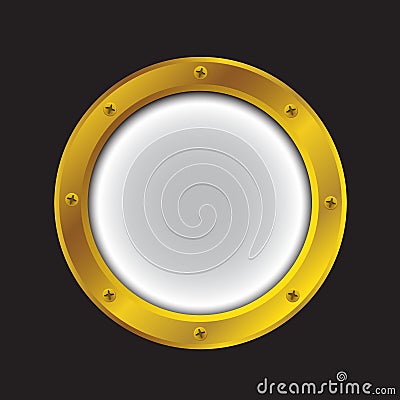 Porthole bright gold color Vector Illustration