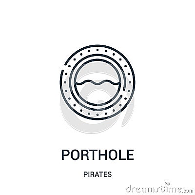 porthole icon vector from pirates collection. Thin line porthole outline icon vector illustration. Linear symbol for use on web Vector Illustration