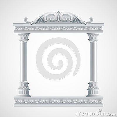 Portico an ancient temple. Colonnade. Vector Vector Illustration