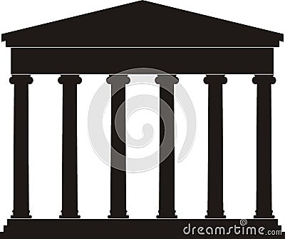 Portico (Colonnade), ancient temple Vector Illustration