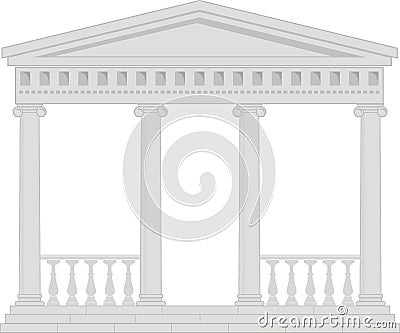 Portico (Colonnade), ancient temple Vector Illustration