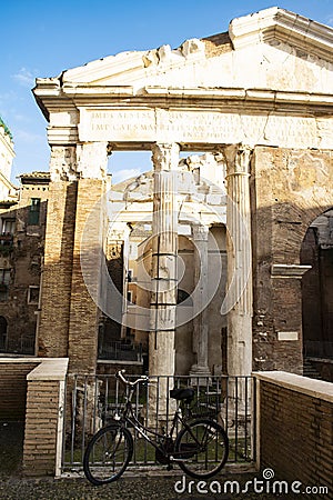Portico d`ottavia in the ghetto of Rome Editorial Stock Photo