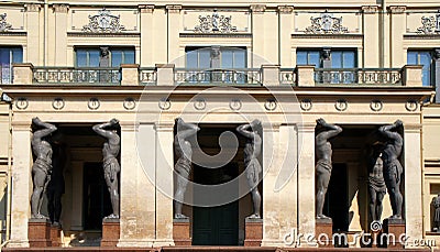 The Portico of New Hermitage, Saint Petersburg Stock Photo