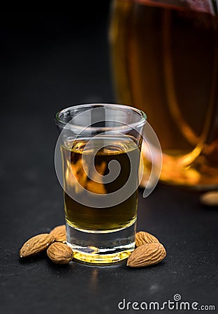 Portion of Amaretto as detailed close-up shot; selective focus Stock Photo