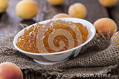 Portion of Apricot Jam Stock Photo