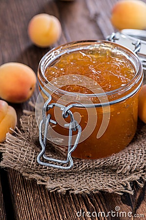 Portion of Apricot Jam Stock Photo