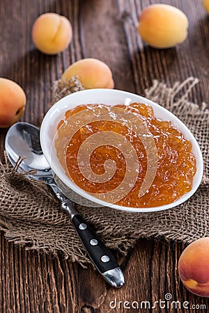 Portion of Apricot Jam Stock Photo