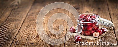 Portion of Canned Cherries , selective focus Stock Photo