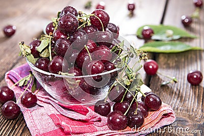 Portion of Cherries Stock Photo