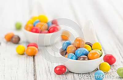 Portion of Cocolate coated Peanuts Stock Photo