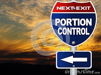 Portion control road sign Stock Photo