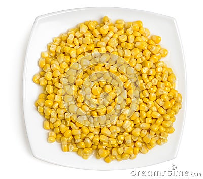 Cooked corn on plate Stock Photo