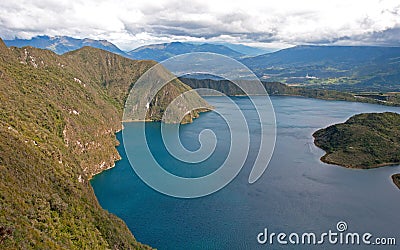 Portion of the Cuicocha lake Stock Photo