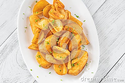 Portion of potato dippers Stock Photo
