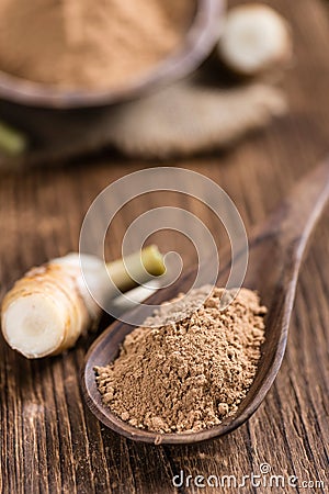 Portion of Galangal Powder Stock Photo