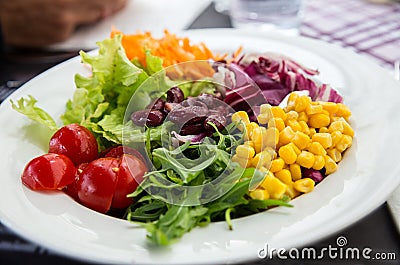 Portion of Healthy Vegetable Salad Stock Photo