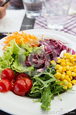 Portion of Healthy Vegetable Salad Stock Photo