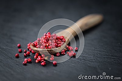 Portion of Pink Peppercorns Stock Photo