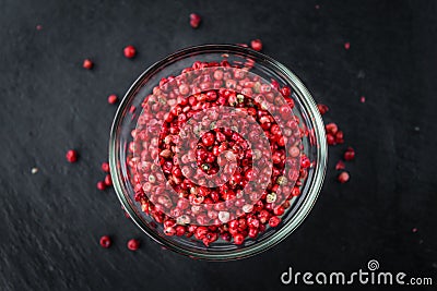 Portion of Pink Peppercorns Stock Photo