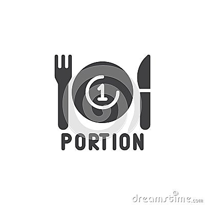 Portion plate with fork and knife icon vector Vector Illustration