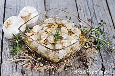 Portion of preserved Garlic Stock Photo