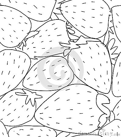 Portion of strawberries, sketch for your design Vector Illustration