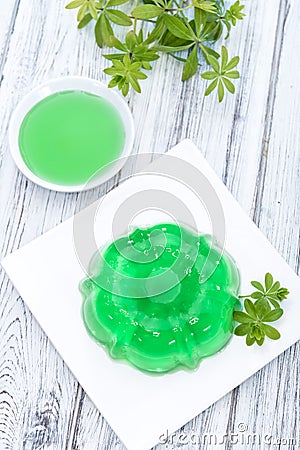 Portion of Woodruff Jelly Stock Photo