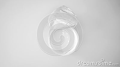 A portion yoghurt for diet on a white background Stock Photo