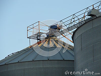 Portions of an Abandoned Grain Elevator Stock Photo