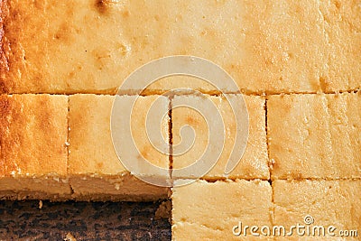 Portions of freshly baked cheese pie Stock Photo