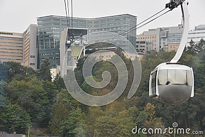 Portland Aerial Tram or Oregon Health & Science University Tram Editorial Stock Photo