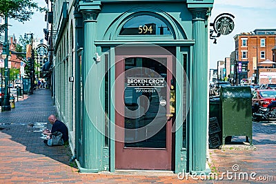 Portland Arts District H. H. Hay Building was built in 1820 at the corner of Free and Congress streets in the heart of Arts Editorial Stock Photo