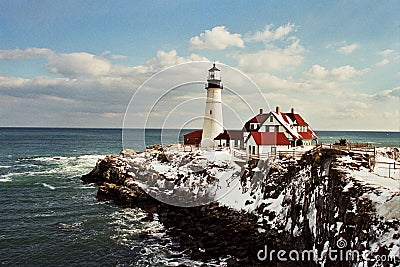 Portland Head Light Lighthouse in Maine Stock Photo