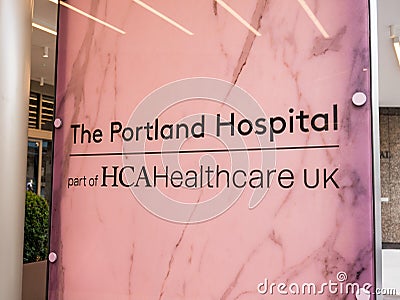 The Portland Hospital, 205 - 209 Great Portland Street, London. Editorial Stock Photo