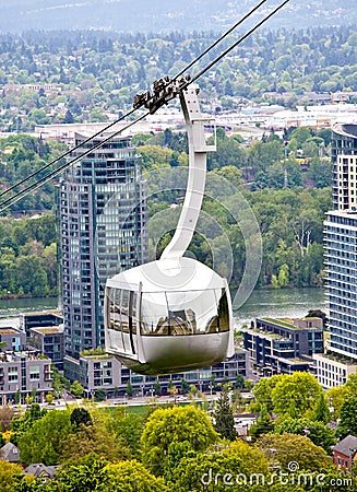 Portland Oregon aerial tram Stock Photo