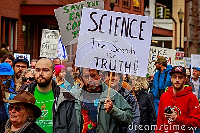 Portland March for Science Editorial Stock Photo