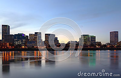 Portland Oregon at dusk. Stock Photo