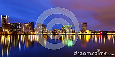 Portland Oregon at dusk Stock Photo