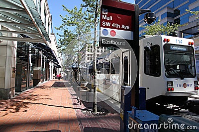 Portland Oregon MAX Light Rail Editorial Stock Photo