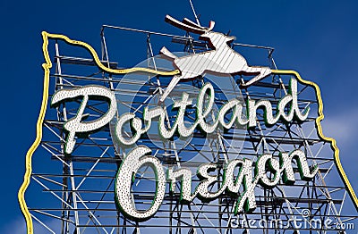 Portland. Oregon sign Editorial Stock Photo