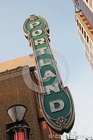 Portland Oregon Sign Stock Photo