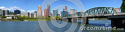 Portland Oregon skyline panorama. Stock Photo