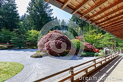 Beautiful Japanese Garden in Portland at spring season Stock Photo