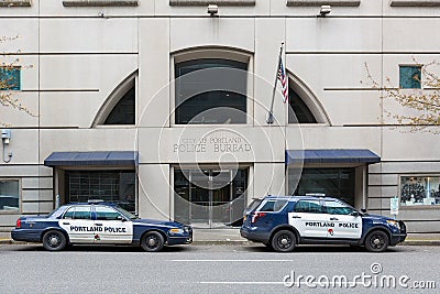 Portland Police Bureau in Downtown Portland Editorial Stock Photo