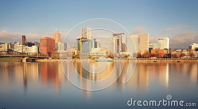 Portland skyline and beautiful sky Stock Photo