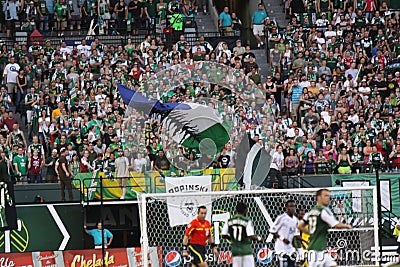 Portland Timbers fans Editorial Stock Photo