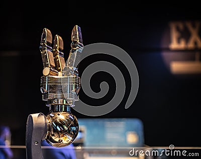 Mechanical robotic pincer at the OMSI Editorial Stock Photo