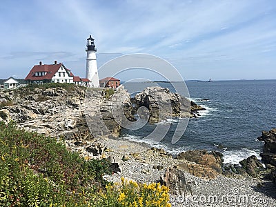 Portlang Head Light Lighthouse Stock Photo