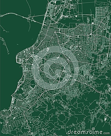 Porto Alegre city Brazil municipality vector map. Green street map, municipality area. Urban skyline panorama for tourism Vector Illustration