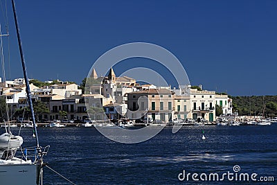 Porto Colom, Cruise Ship from Es Forti, Cala dÂ´Or, Cala Gran, Cala Esmeralda, Cala Ferrera to Porto Colom, Majorca Stock Photo